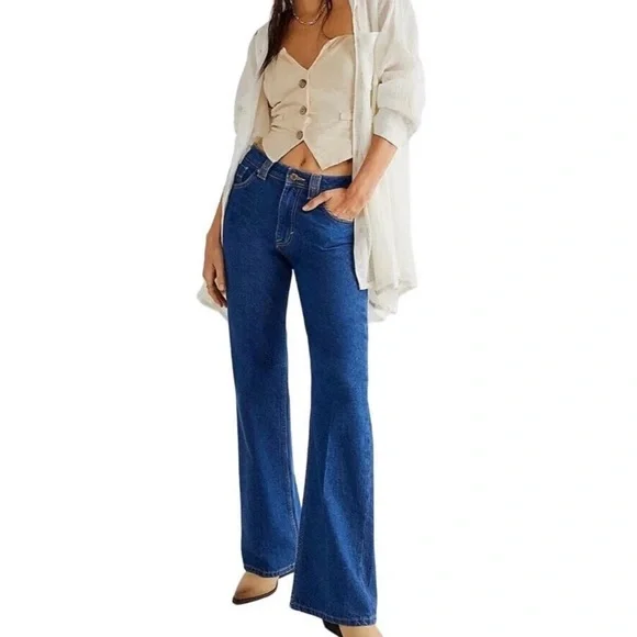 We The Free Ava High Rise Bootcut Jeans In Timeless Blue - Picture 2 of 16